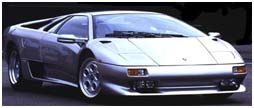 Classic car Lamborghini Diablo blue