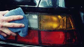 wiping car clean